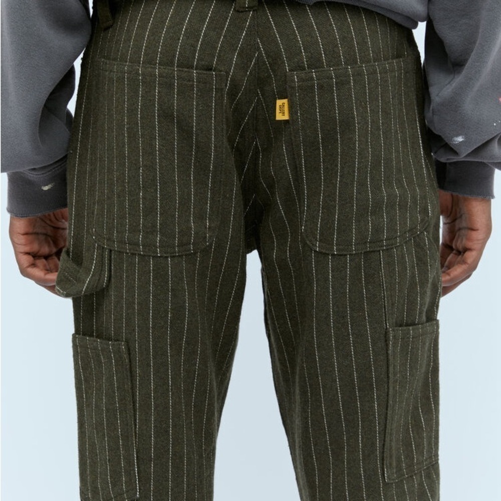 GALLERY DEPT. Pinstripe Pants Dark Green - Picture 6 of 11